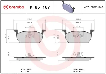 Juego de pastillas de freno- Pastillas de freno - SEAT - Arona 1.0 - 1.5 Tsi 2017/