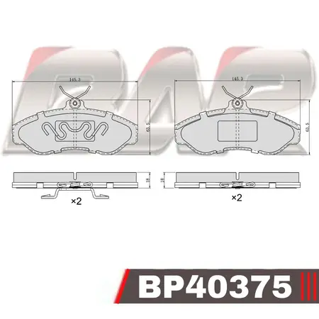 Juego de pastillas de freno- PICK UP S-10 95>