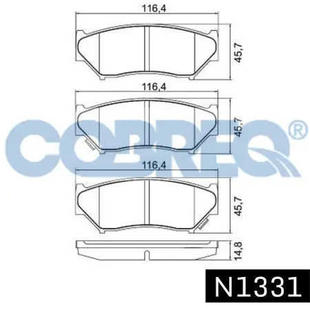 Juego de pastillas de freno- SUZUKI SIDERIK 4 PUERTAS-VITARA 90/94