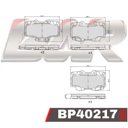 Juego de pastillas de freno- TOYOTA 4 RUNNER-HILUX4X4-LAND CRUISER 90/94