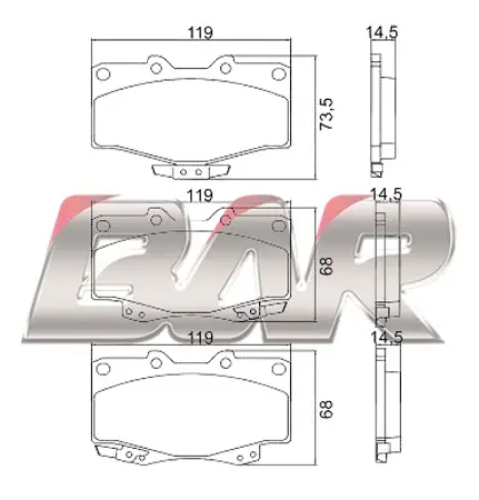 Juego de pastillas de freno- TOYOTA 4 RUNNER-HILUX4X4-LAND CRUISER 90/94