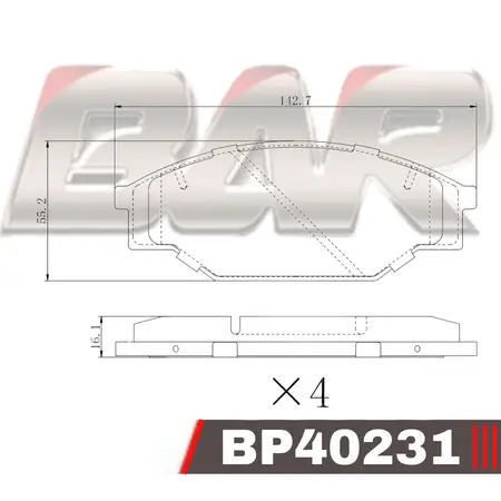 Juego de pastillas de freno- TOYOTA HILUX PICK UP 4X4-HILUX PICK UP 90/94