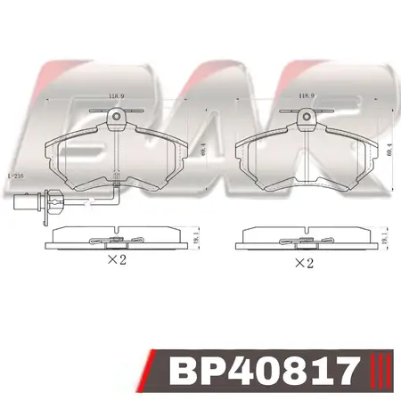 Juego de pastillas de freno- TOYOTA -LAND CRUISER PRADO 3.0 D