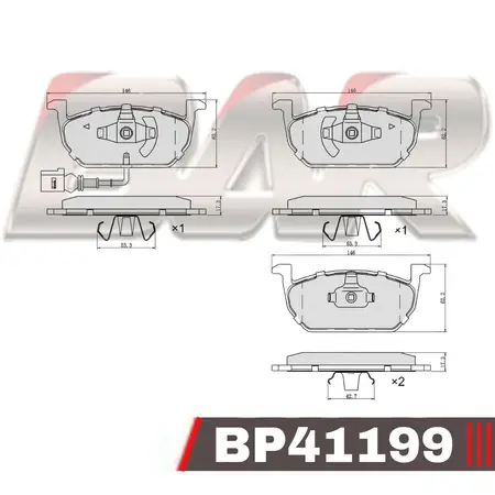 Juego de pastillas de freno- Volkswagen Golf VII 2014 > VW T-CROSS